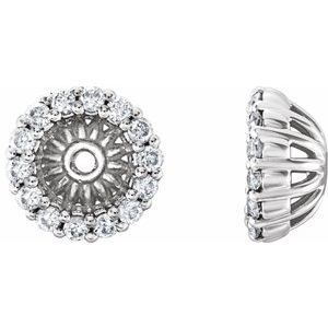 14K White Gold 1/6 CTW Natural Diamond Earring Jackets with 4.1 mm ID