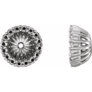14K White Gold 4.6 mm ID Earring Jacket Mounting