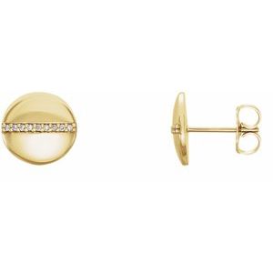 14K Yellow Gold .04 CTW Natural Diamond Circle Earrings