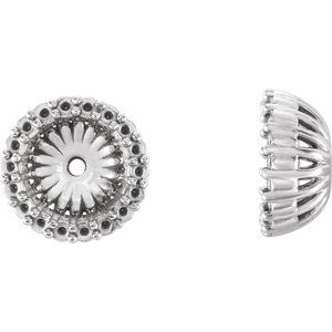 14K White Gold 6.1 mm ID Earring Jacket Mounting