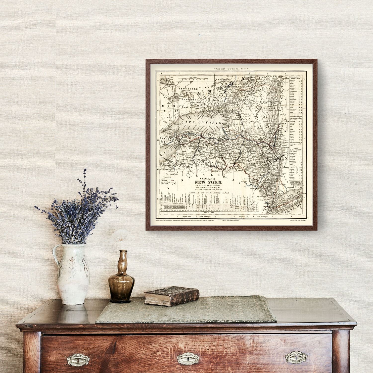 Vintage Map of New York 1840