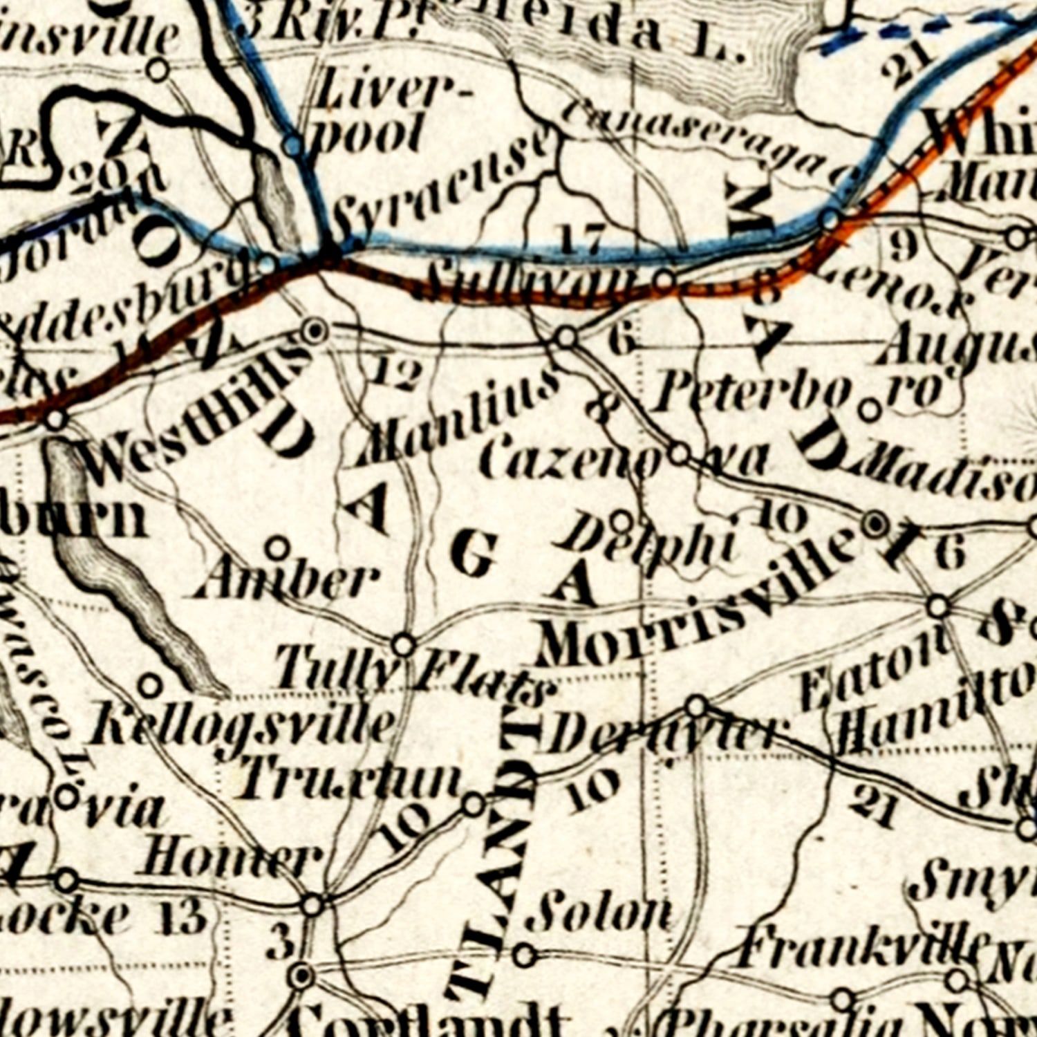 Vintage Map of New York 1840