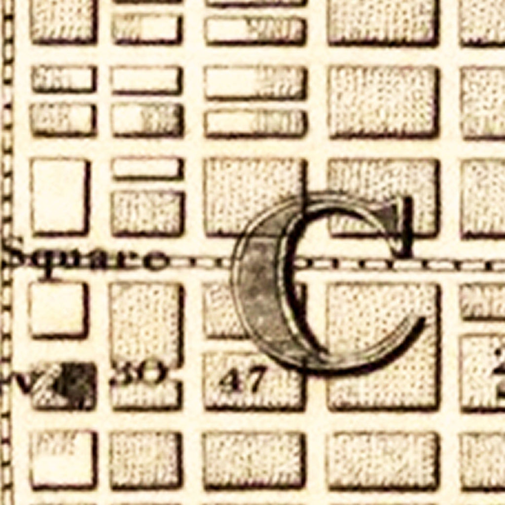 Vintage Map of Philadelphia, Pennsylvania 1844