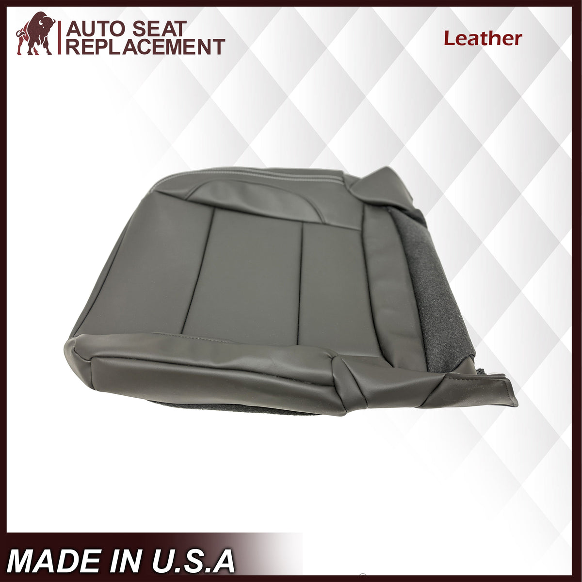 2014 - 2018 GMC Sierra Denali SECOND ROW Solid Passenger 40 Bottom in Jet Black Genuine Leather OR Vinyl