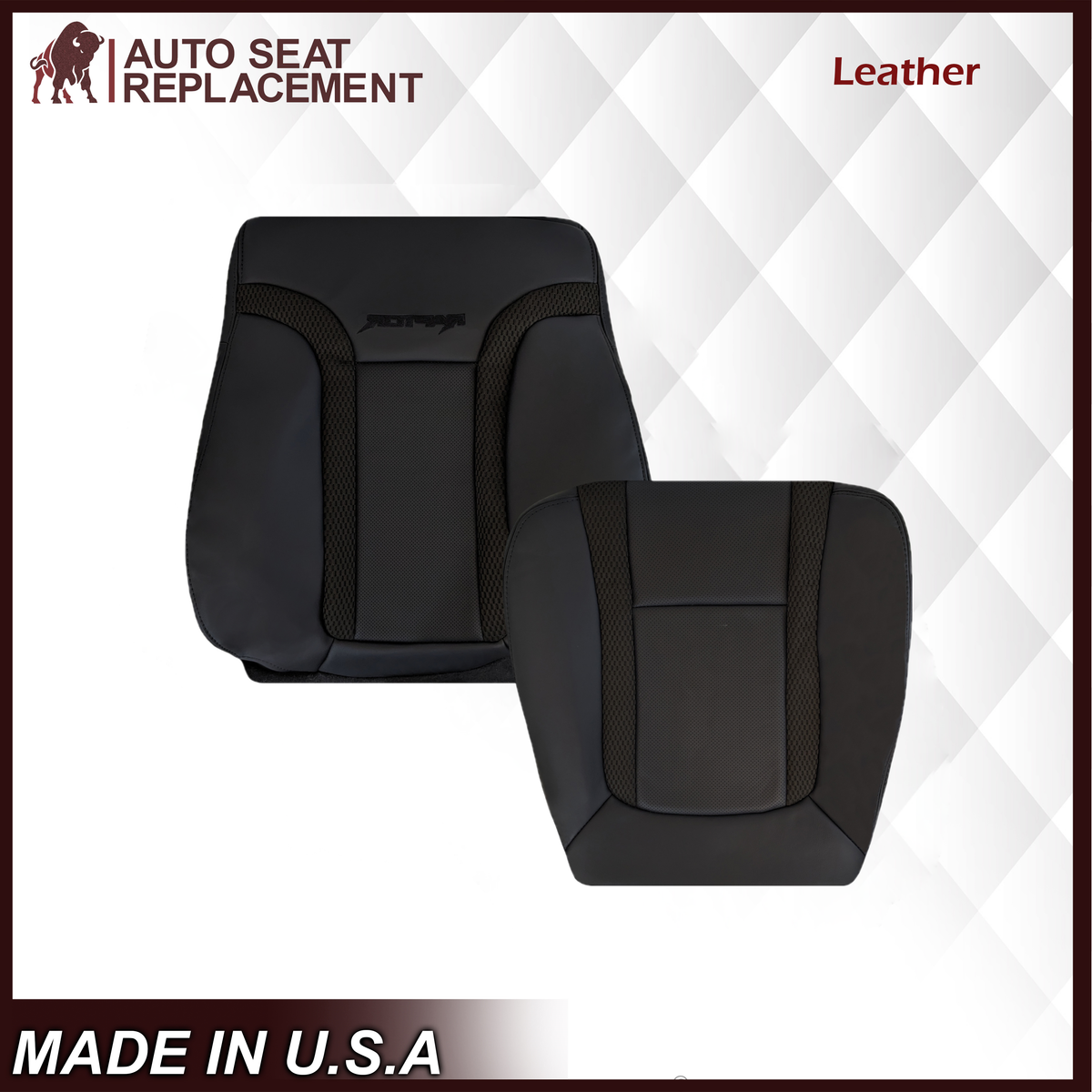 2010 - 2014 Ford F150 Raptor Bottom Perforated Seat Cover in Black Choose: Leather or Vinyl