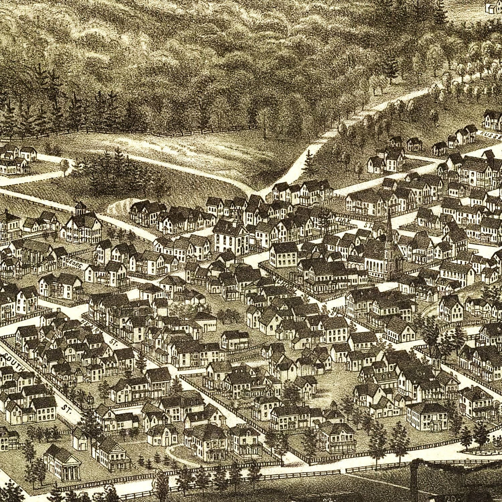 Vintage Map of Bellows Falls, Vermont 1886