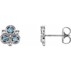 14K White Gold Natural Pink Tourmaline Three-Stone Earrings – image 3