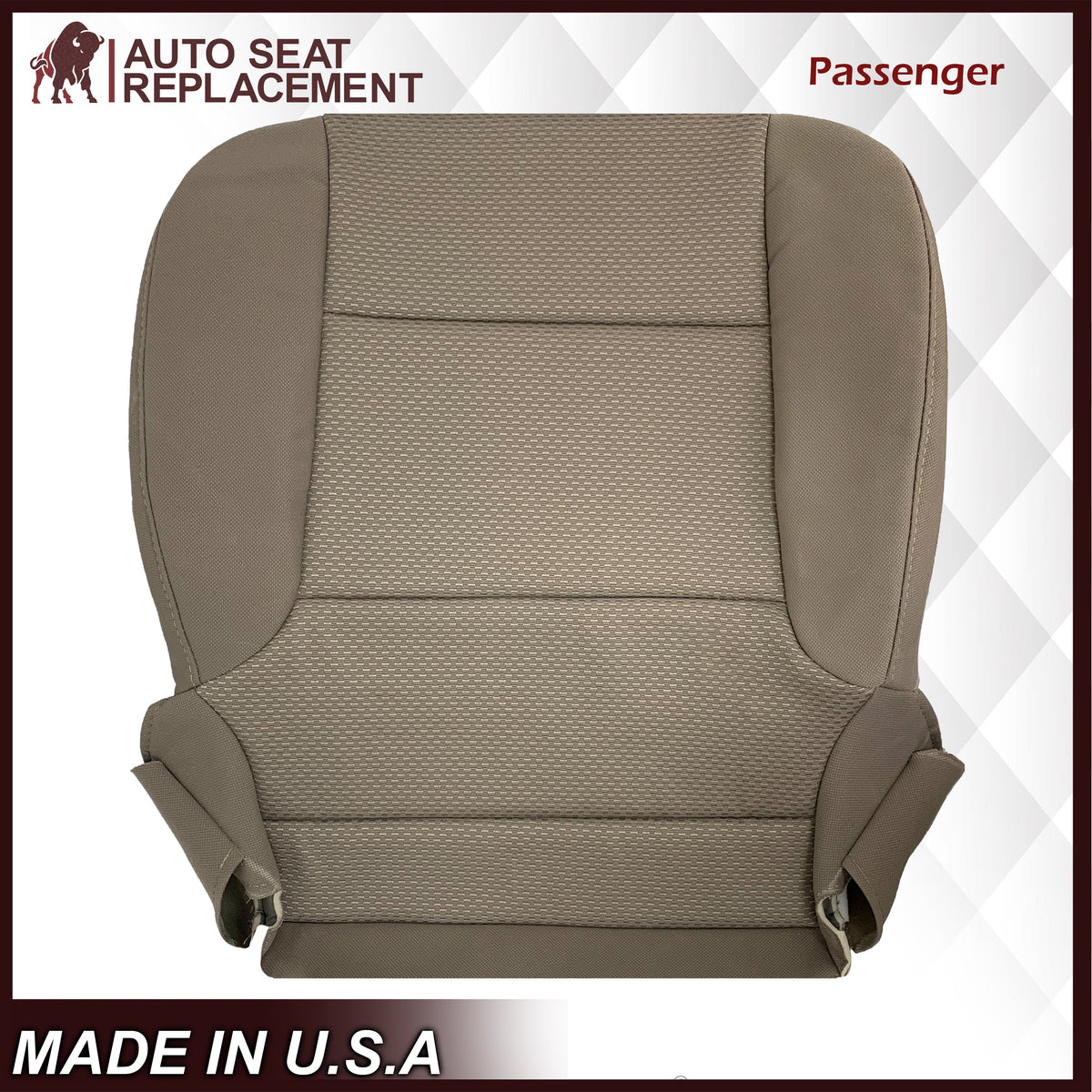 2014 2015 2016 2017 2018 2019 Chevy Silverado & GMC Sierra WORK TRUCK Cloth Fabric Seat Cover Replacement in Dune Tan, Dark Ash Gray, OR Jet Black