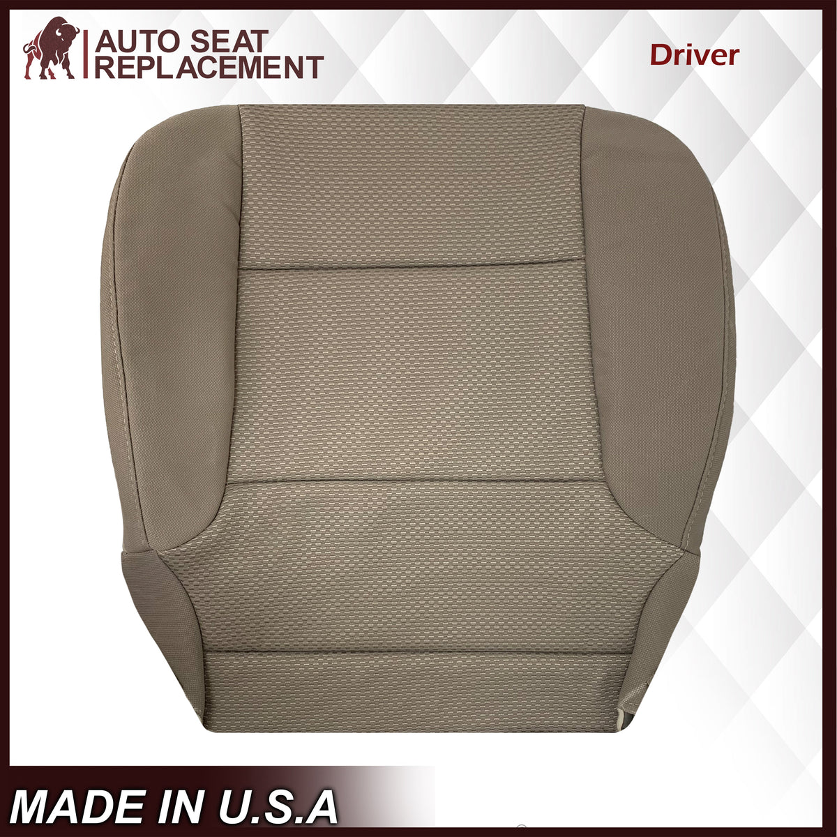2014 2015 2016 2017 2018 2019 Chevy Silverado & GMC Sierra WORK TRUCK Cloth Fabric Seat Cover Replacement in Dune Tan, Dark Ash Gray, OR Jet Black
