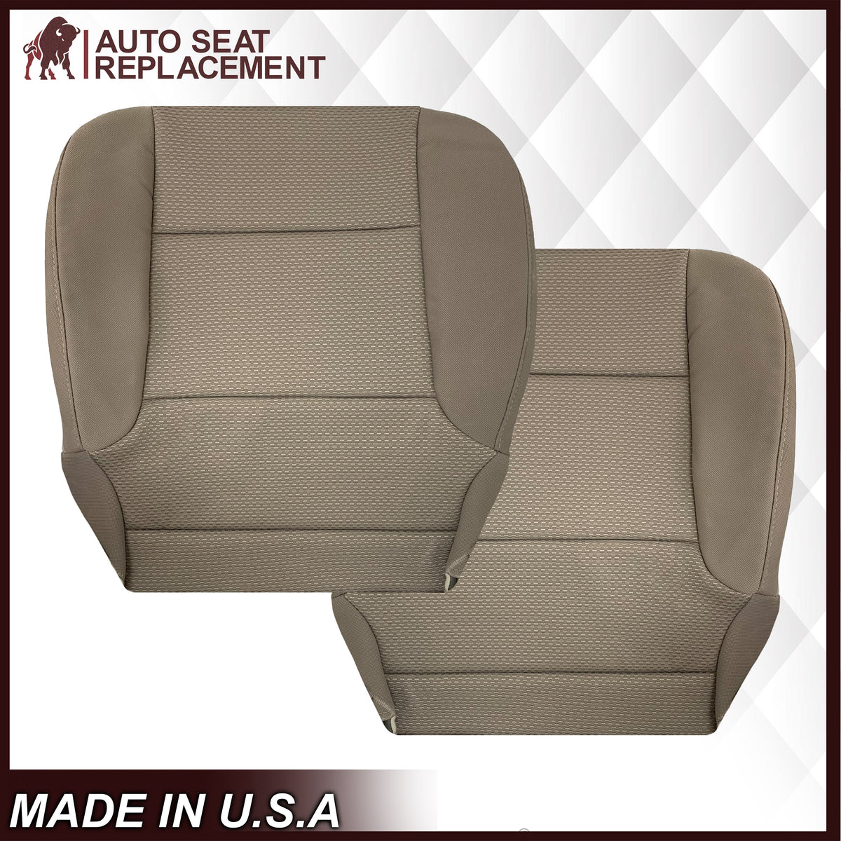 2014 2015 2016 2017 2018 2019 Chevy Silverado & GMC Sierra WORK TRUCK Cloth Fabric Seat Cover Replacement in Dune Tan, Dark Ash Gray, OR Jet Black