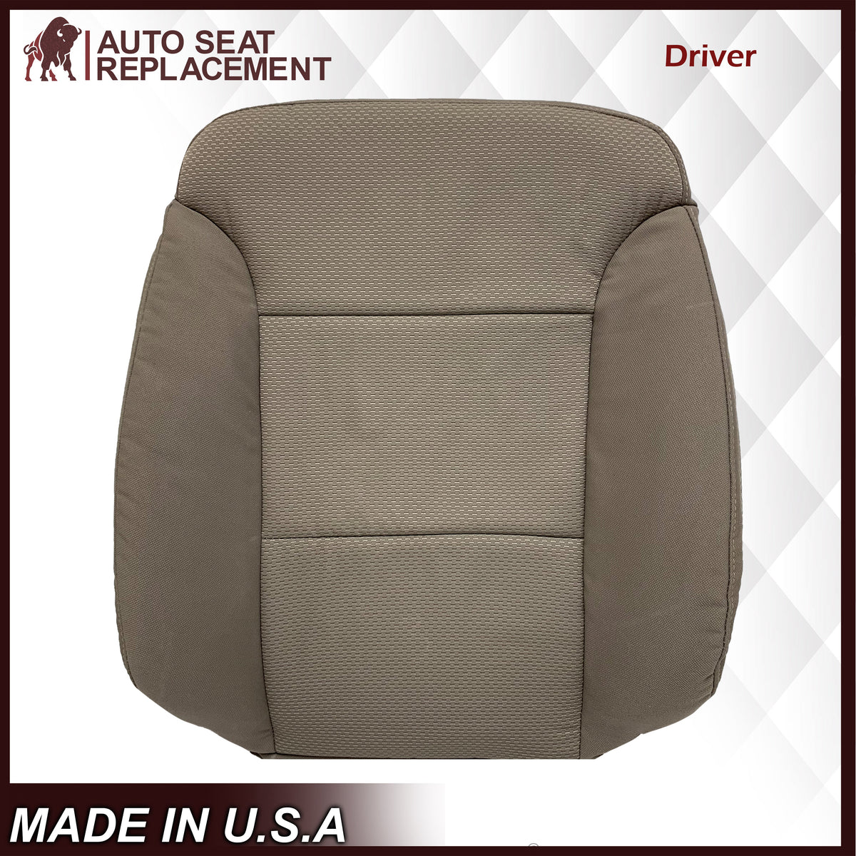 2014 2015 2016 2017 2018 2019 Chevy Silverado & GMC Sierra WORK TRUCK Cloth Fabric Seat Cover Replacement in Dune Tan, Dark Ash Gray, OR Jet Black