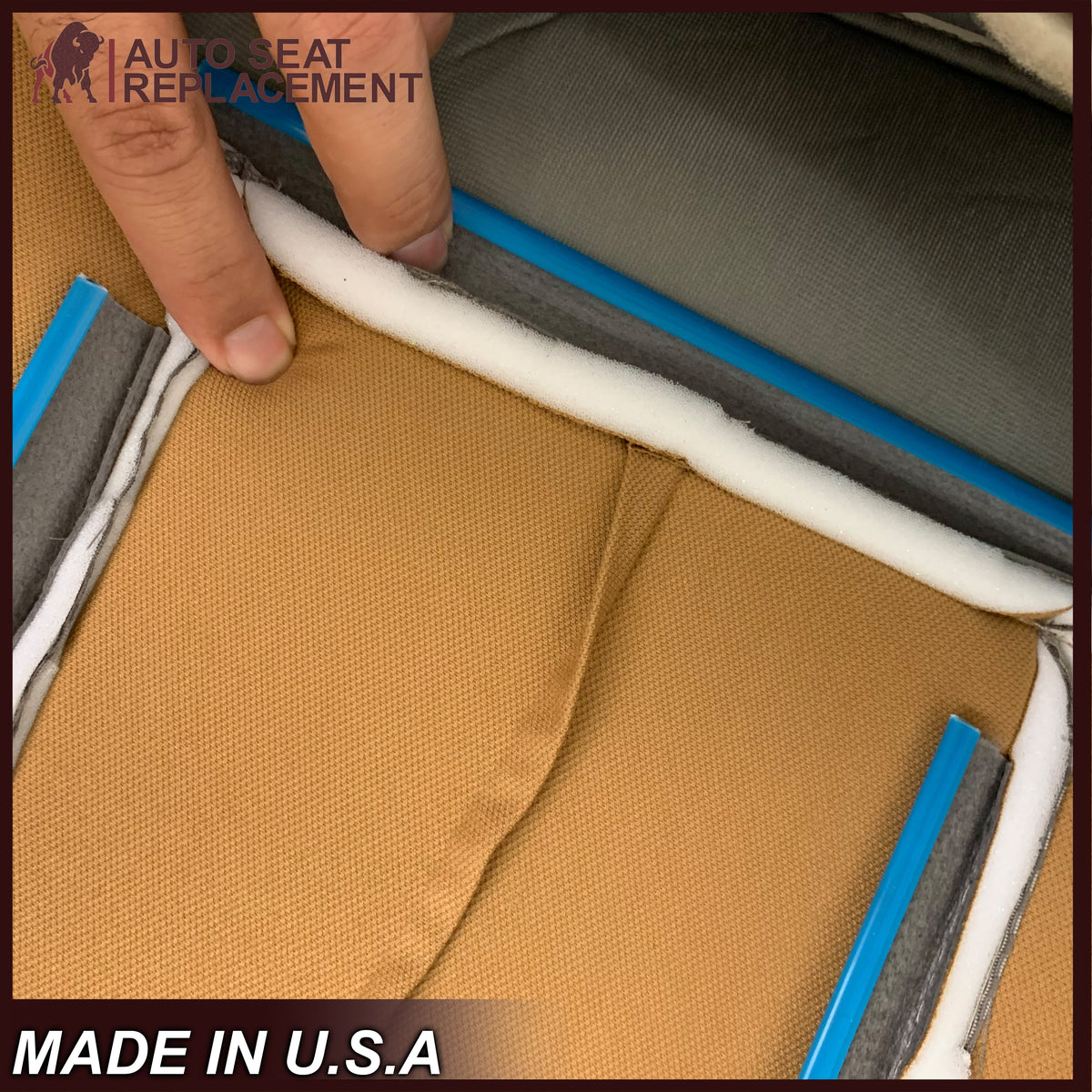 2014 2015 2016 2017 2018 2019 Chevy Silverado & GMC Sierra WORK TRUCK Cloth Fabric Seat Cover Replacement in Dune Tan, Dark Ash Gray, OR Jet Black