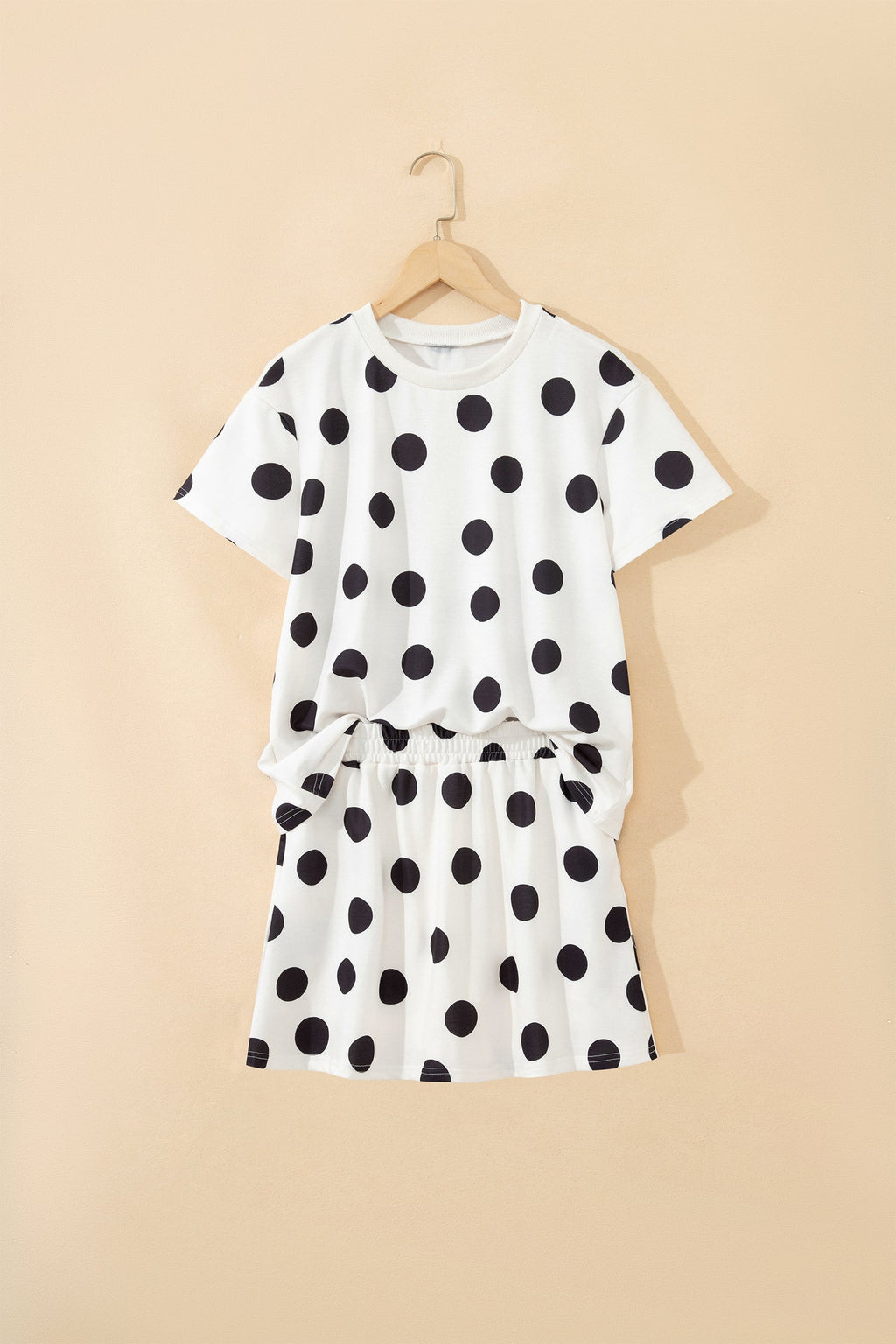 Polka Dot Short Sleeve Top & Mini Skort Set