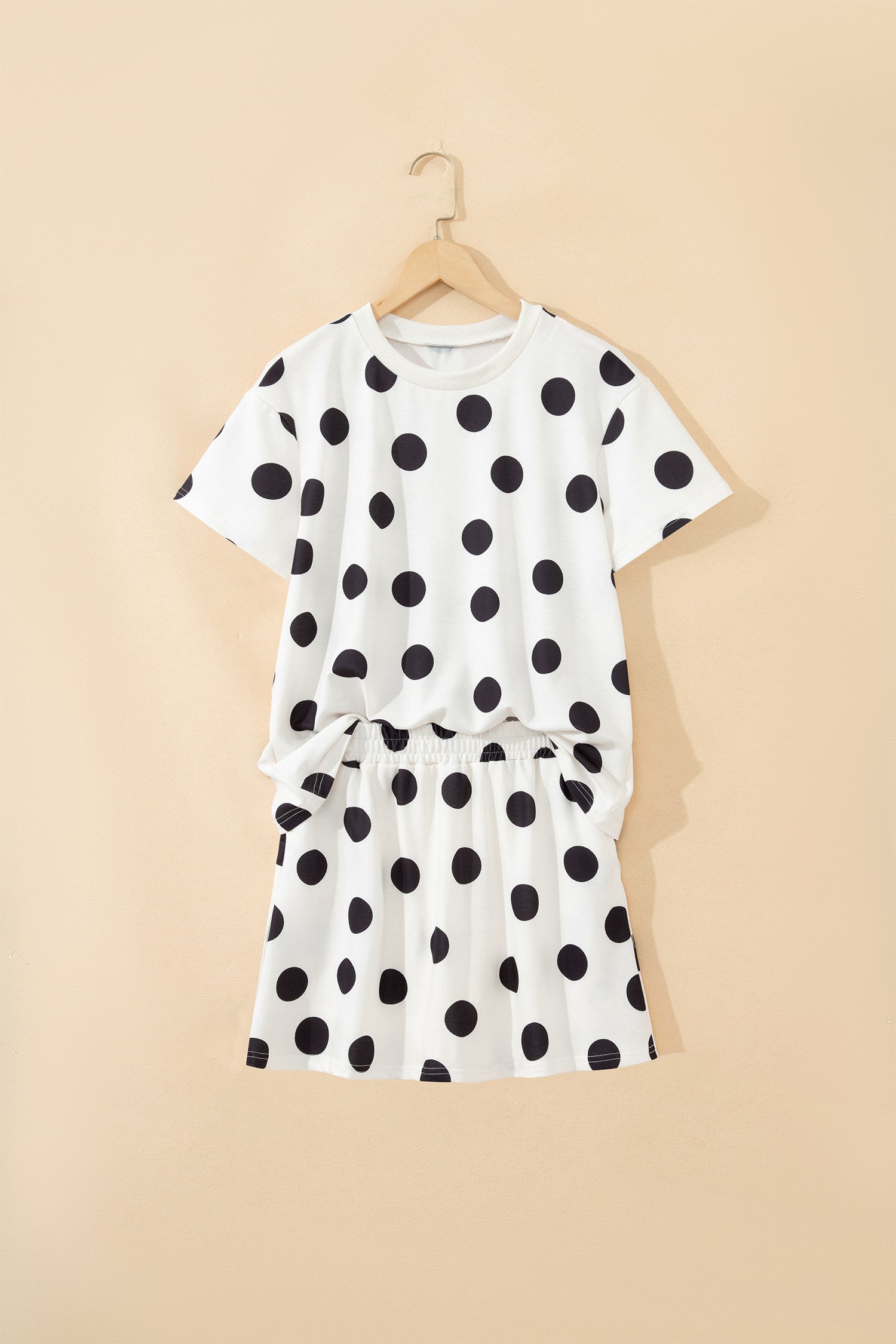 Polka Dot Short Sleeve Top & Mini Skort Set