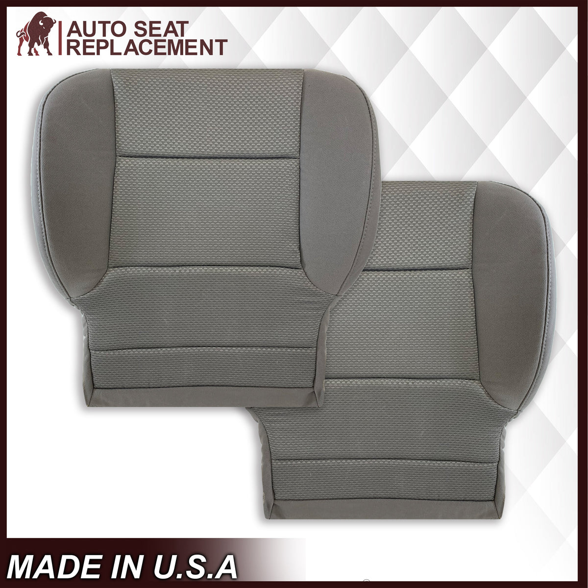 2014 2015 2016 2017 2018 2019 Chevy Silverado & GMC Sierra WORK TRUCK Cloth Fabric Seat Cover Replacement in Dune Tan, Dark Ash Gray, OR Jet Black