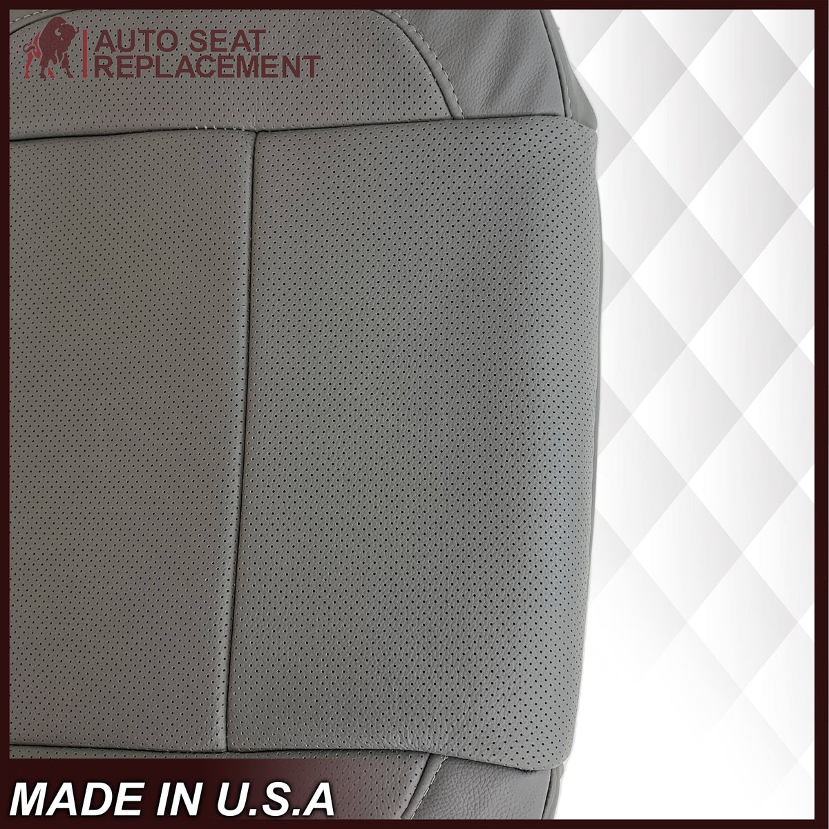2014-2019 Chevy Silverado Tahoe Suburban & GMC Yukon PERFORATED Leather Seat Cover Replacement in Black, Gray, or Tan