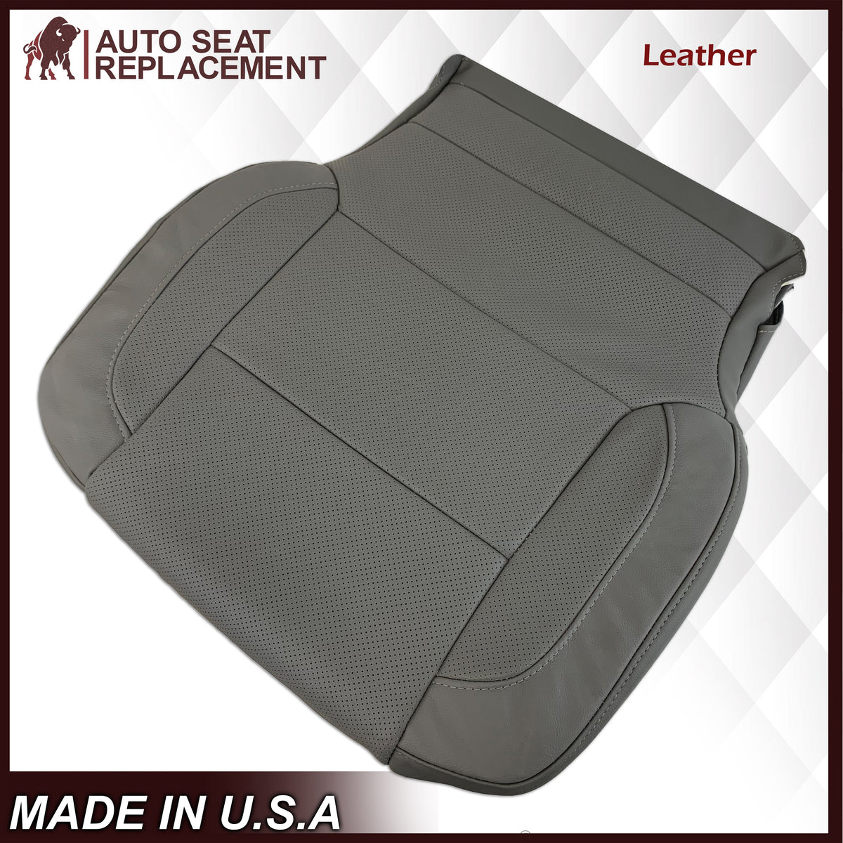 2014-2019 Chevy Silverado Tahoe Suburban & GMC Yukon PERFORATED Leather Seat Cover Replacement in Black, Gray, or Tan