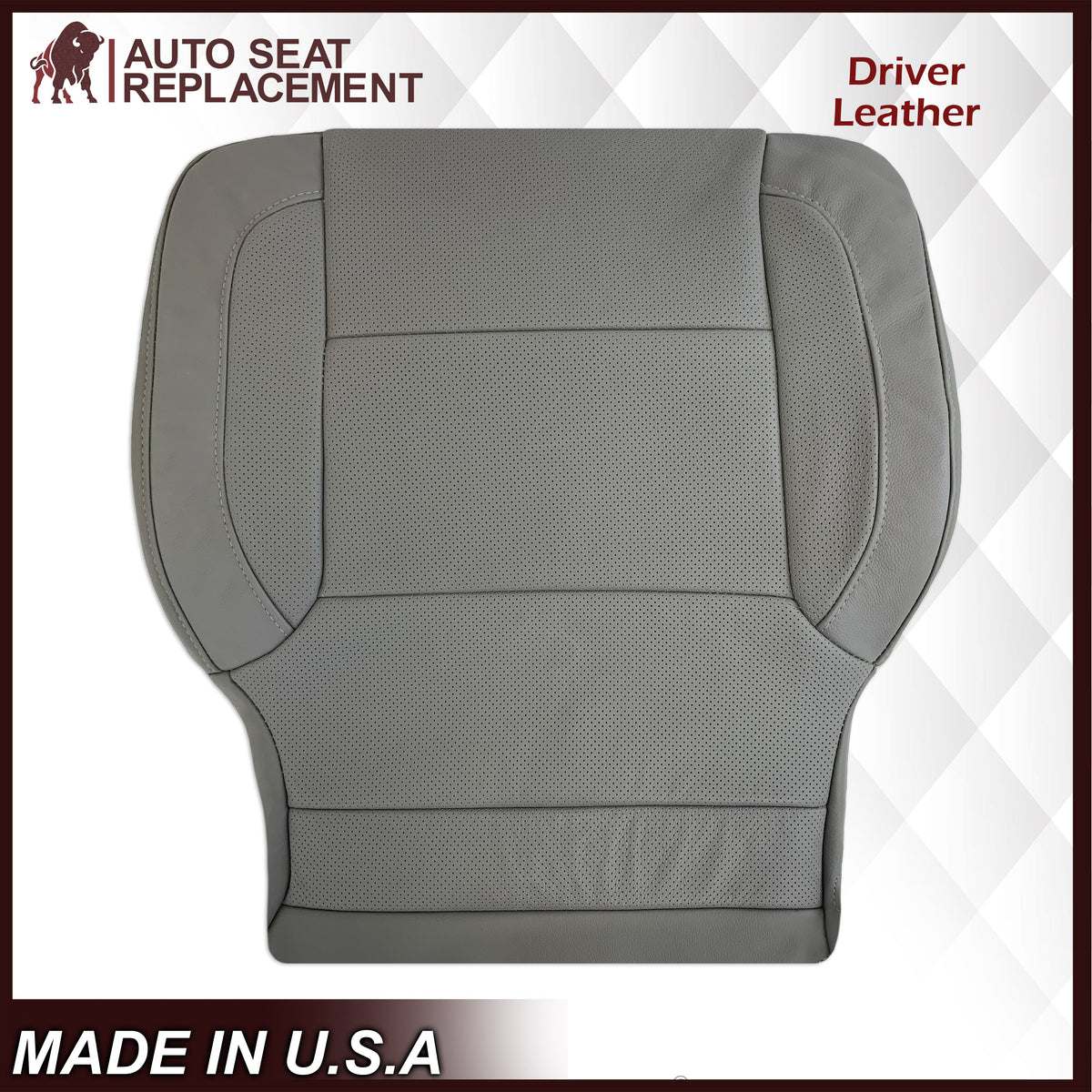 2014-2019 Chevy Silverado Tahoe Suburban & GMC Yukon PERFORATED Leather Seat Cover Replacement in Black, Gray, or Tan
