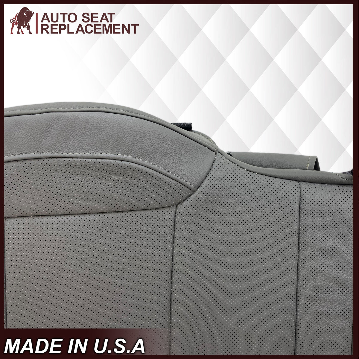 2014-2019 Chevy Silverado Tahoe Suburban & GMC Yukon PERFORATED Leather Seat Cover Replacement in Black, Gray, or Tan