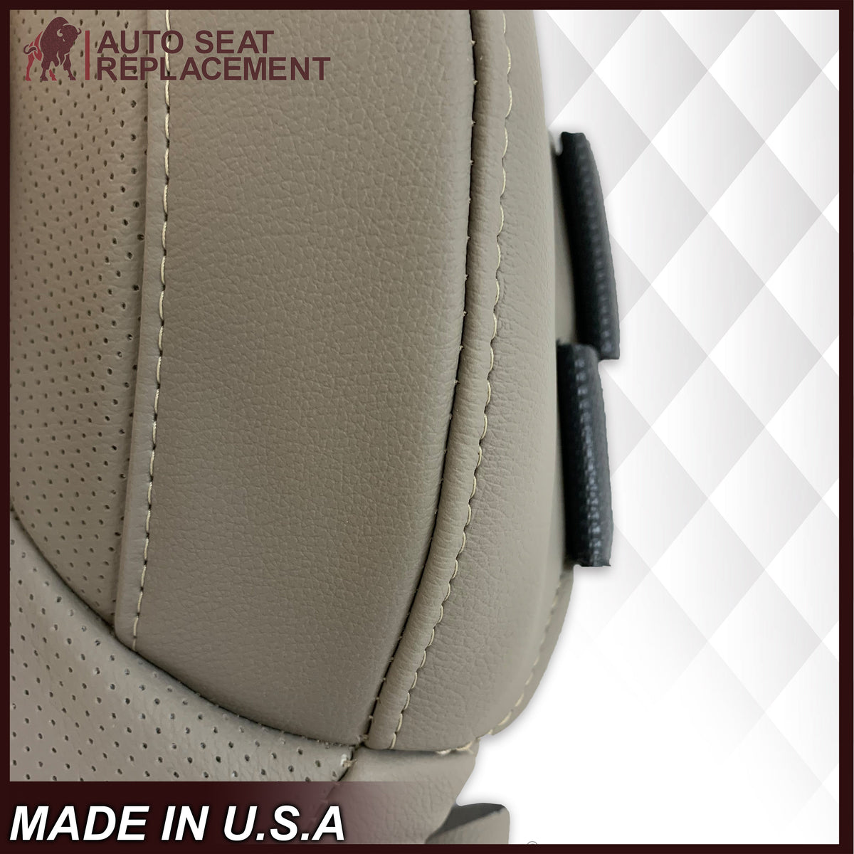 2014-2019 Chevy Silverado Tahoe Suburban & GMC Yukon PERFORATED Leather Seat Cover Replacement in Black, Gray, or Tan