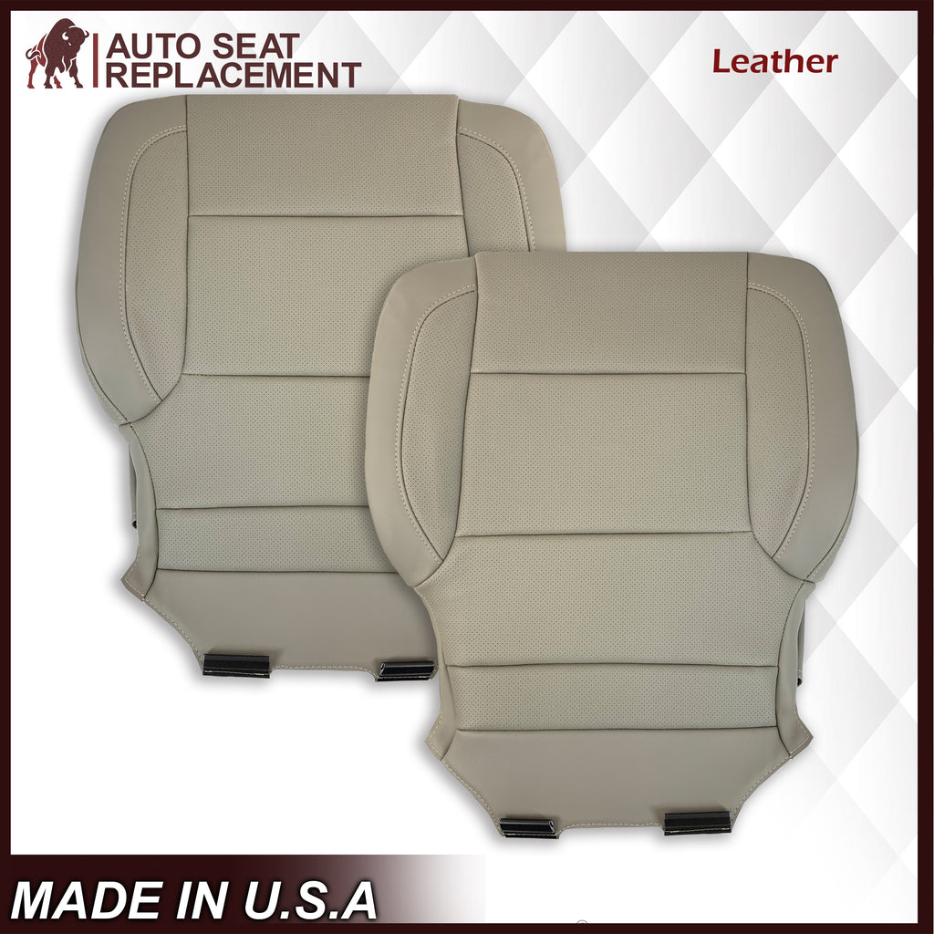 2014-2019 Chevy Silverado Tahoe Suburban & GMC Yukon PERFORATED Leather Seat Cover Replacement in Black, Gray, or Tan
