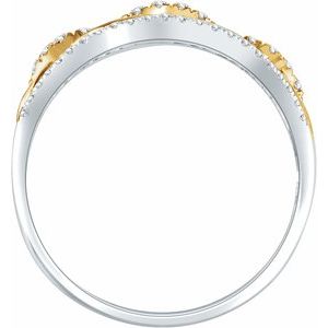 14K White/Yellow Gold 1/4 CTW Natural Diamond Link Ring