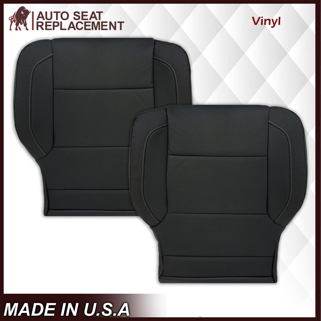 2014-2019 Chevy Silverado Tahoe Suburban & GMC Yukon PERFORATED Leather Seat Cover Replacement in Black, Gray, or Tan