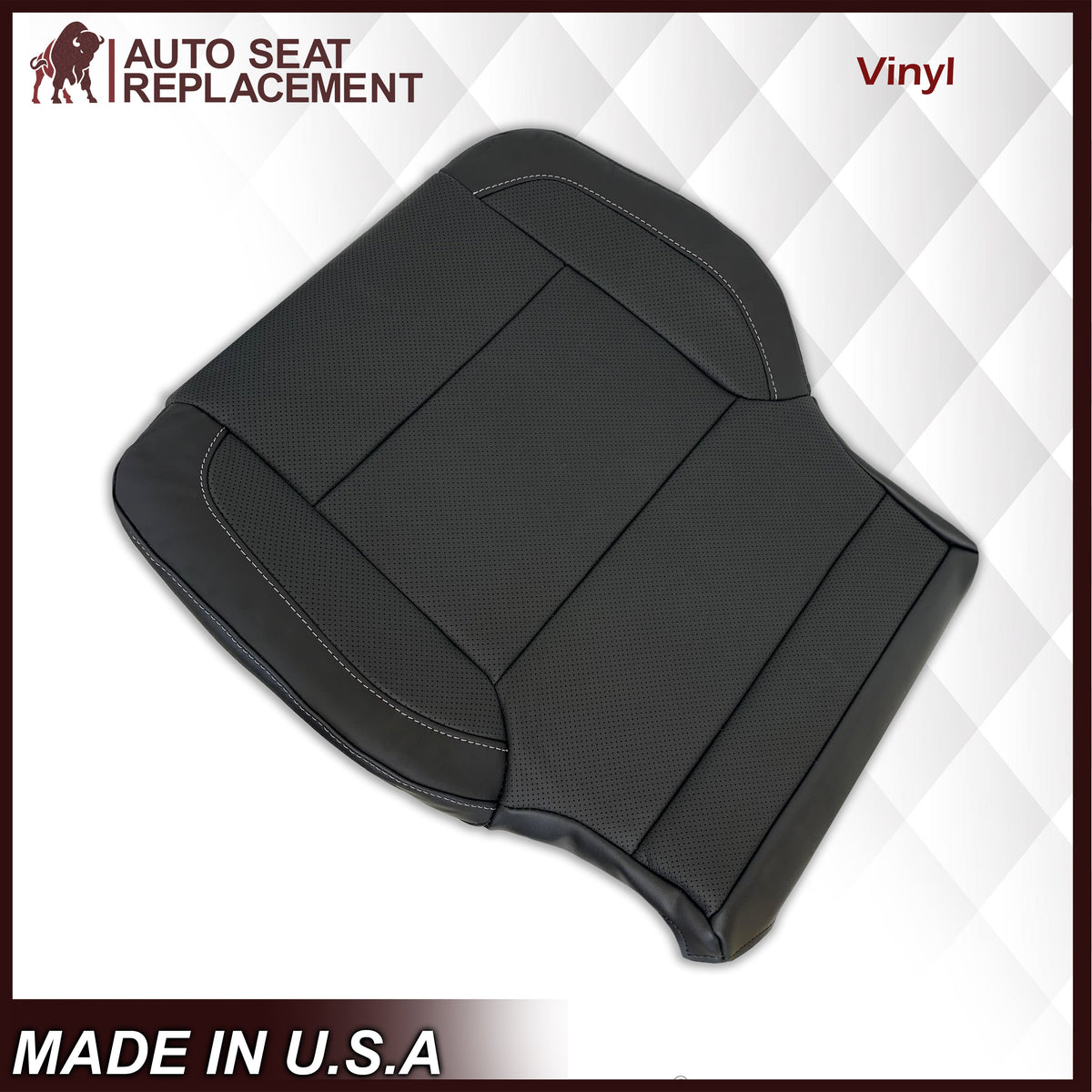 2014-2019 Chevy Silverado Tahoe Suburban & GMC Yukon PERFORATED Leather Seat Cover Replacement in Black, Gray, or Tan