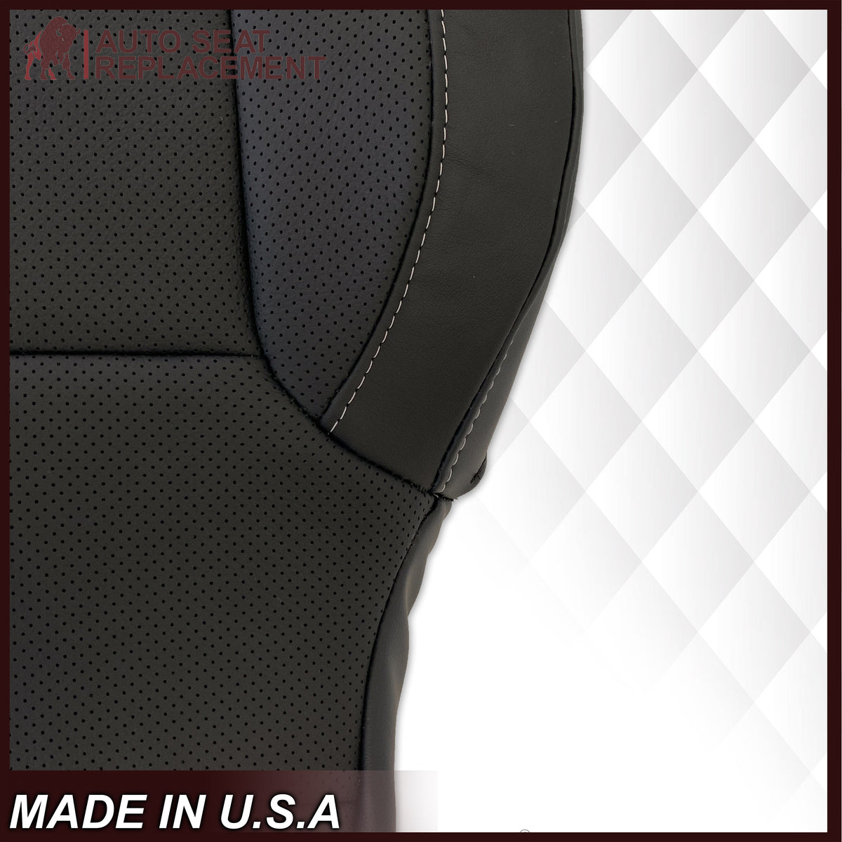 2014-2019 Chevy Silverado Tahoe Suburban & GMC Yukon PERFORATED Leather Seat Cover Replacement in Black, Gray, or Tan