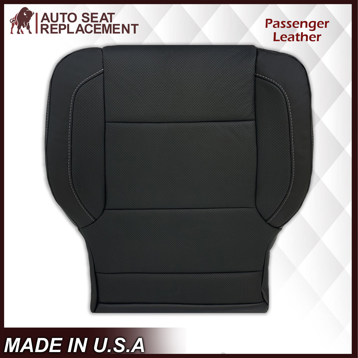 2014-2019 Chevy Silverado Tahoe Suburban & GMC Yukon PERFORATED Leather Seat Cover Replacement in Black, Gray, or Tan