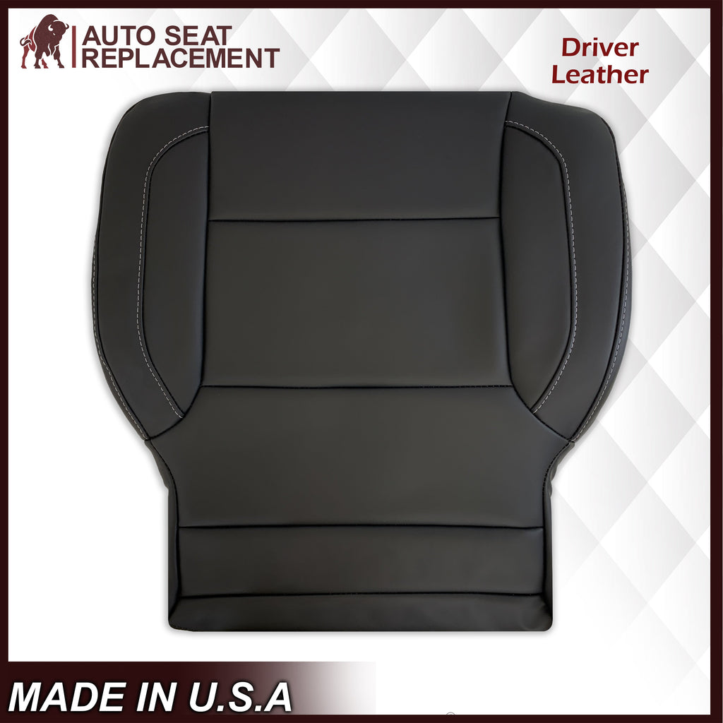 2014-2019 Chevy Silverado Tahoe Suburban & GMC Yukon Non-Perforated Leather Seat Cover Replacement in Black, Gray, or Tan