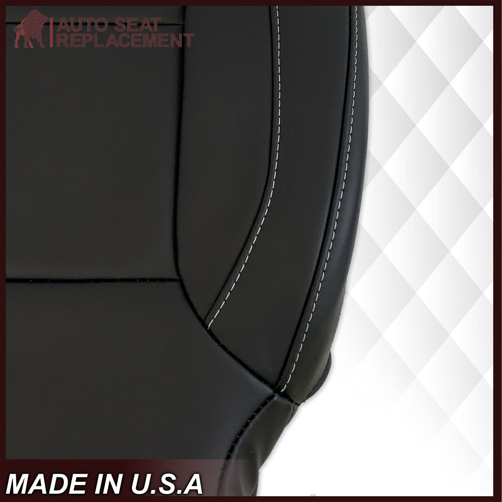 2014-2019 Chevy Silverado Tahoe Suburban & GMC Yukon Non-Perforated Leather Seat Cover Replacement in Black, Gray, or Tan