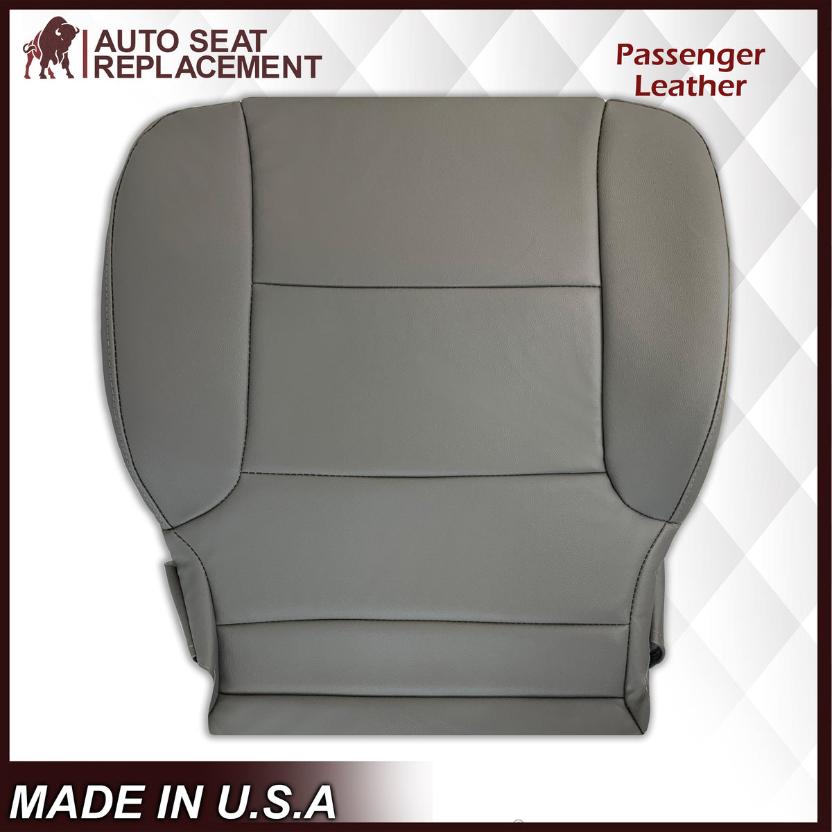 2014-2019 Chevy Silverado Tahoe Suburban & GMC Yukon Non-Perforated Leather Seat Cover Replacement in Black, Gray, or Tan