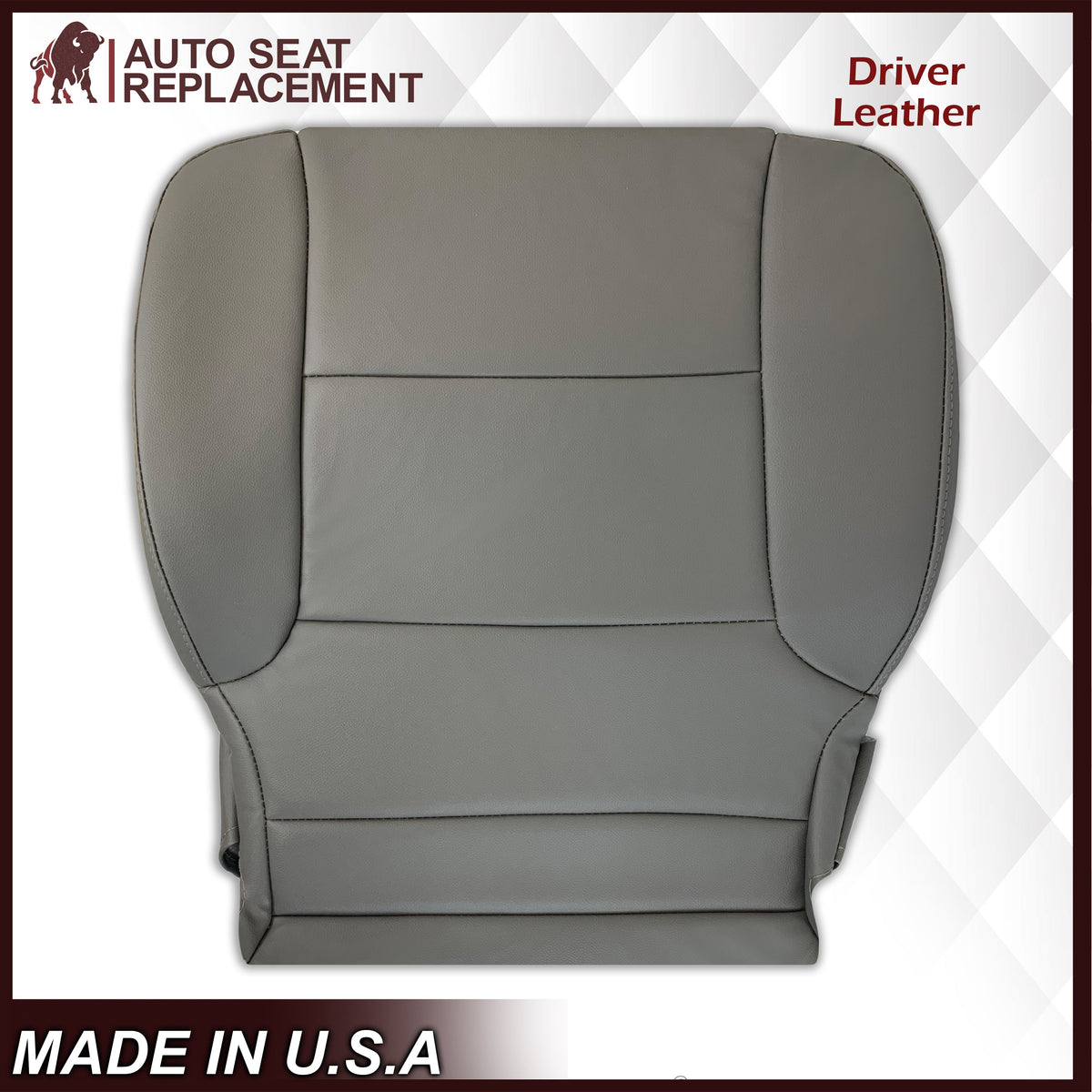 2014-2019 Chevy Silverado Tahoe Suburban & GMC Yukon Non-Perforated Leather Seat Cover Replacement in Black, Gray, or Tan