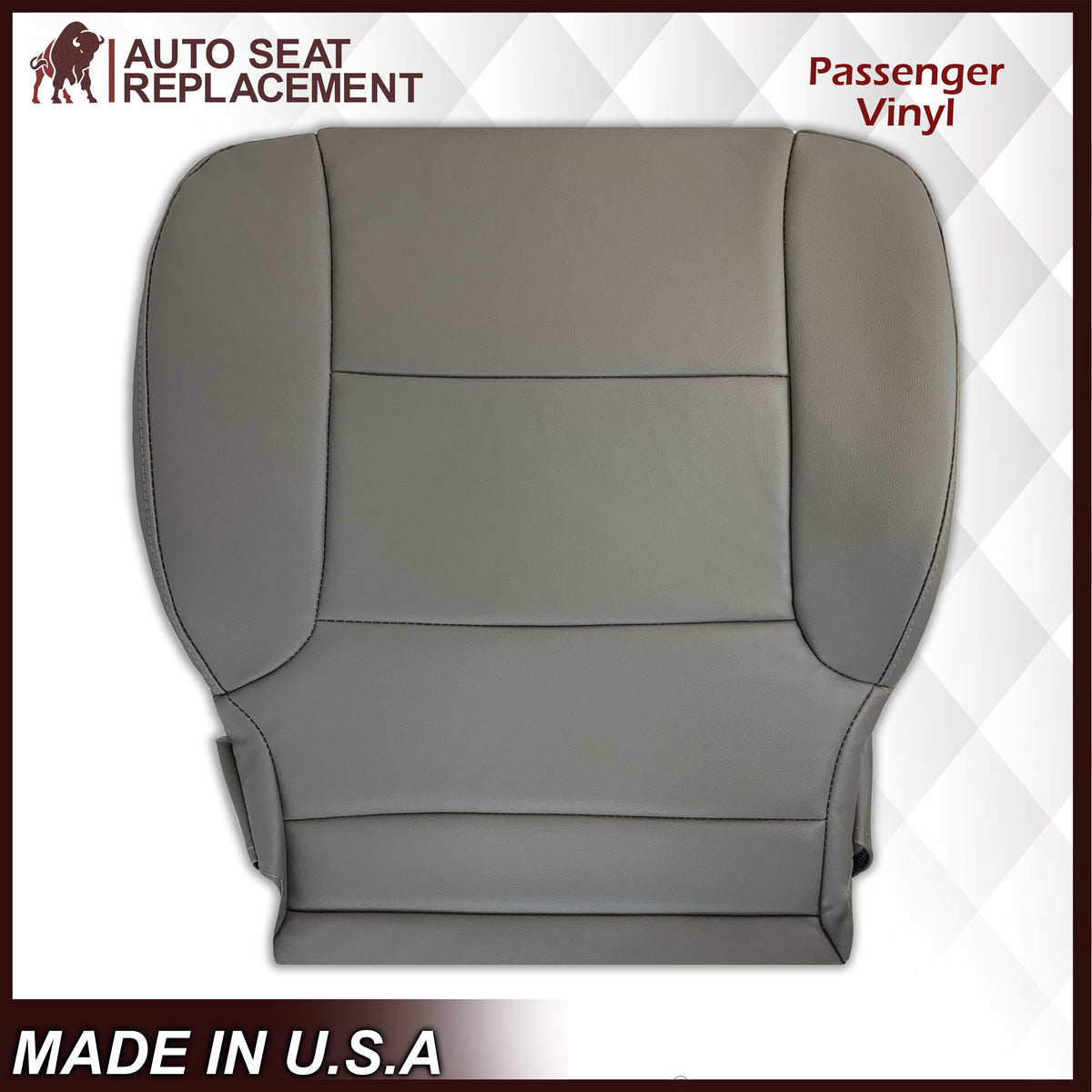 2014-2019 Chevy Silverado Tahoe Suburban & GMC Yukon Non-Perforated Leather Seat Cover Replacement in Black, Gray, or Tan
