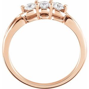 14K Rose Gold 1/2 CTW Natural Diamond Three-Stone Ring