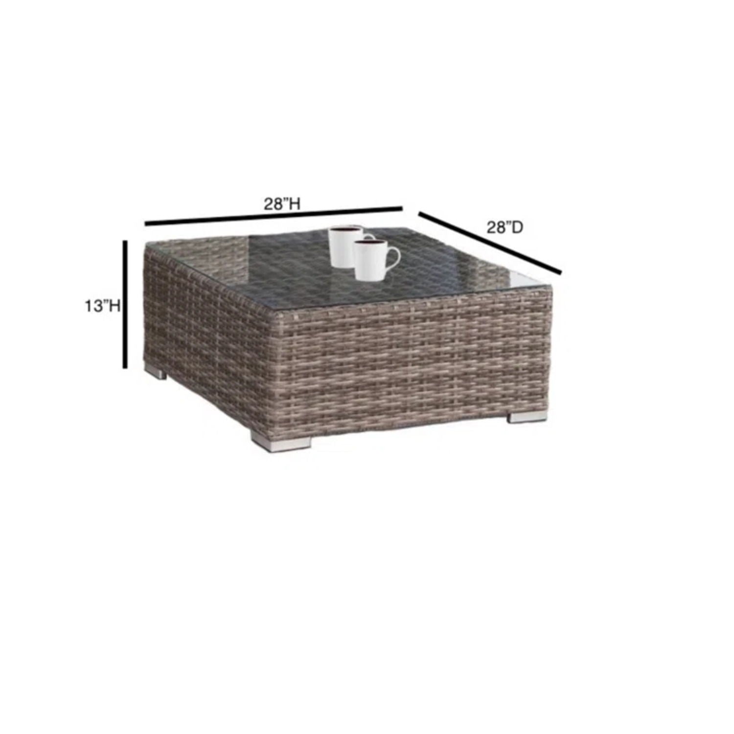 Modern Patio Rattan Sectional Set With Cushions