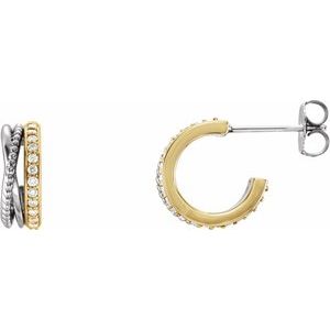Sterling Silver Right Beaded Hoop Earring Mounting – image 2