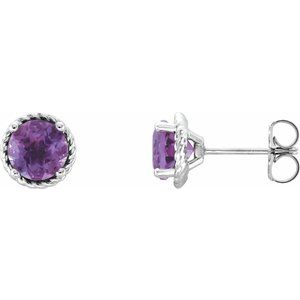 Platinum Amethyst Rope Earrings