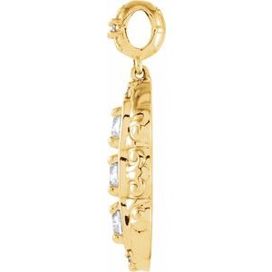 14K Yellow Gold 1/4 CTW Natural Diamond Pendant