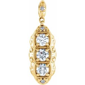 14K Yellow Gold 1/4 CTW Natural Diamond Pendant