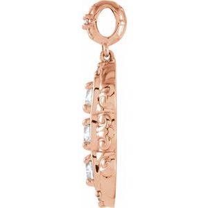 14K Rose Gold 1/4 CTW Natural Diamond Pendant