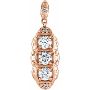 14K Rose Gold 1/4 CTW Natural Diamond Pendant