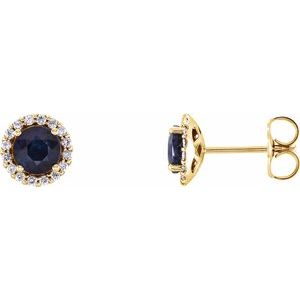 Round 4-Prong Halo-Style Earrings