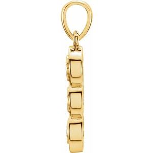 14K Yellow Gold 1/4 CTW Natural Diamond Three-Stone Pendant