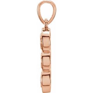 14K Rose Gold 1/4 CTW Natural Diamond Three-Stone Pendant