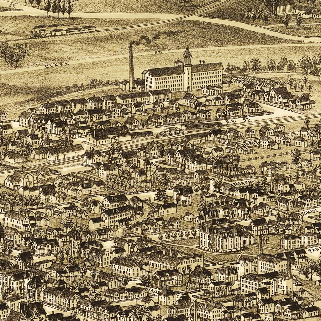 Vintage Map of Bennington, Vermont 1887