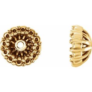 14K Yellow Gold 5.1 mm ID Earring Jacket Mounting