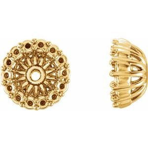 14K Yellow Gold 4.1 mm ID Earring Jacket Mounting