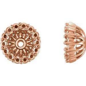 14K Rose Gold 4.1 mm ID Earring Jacket Mounting